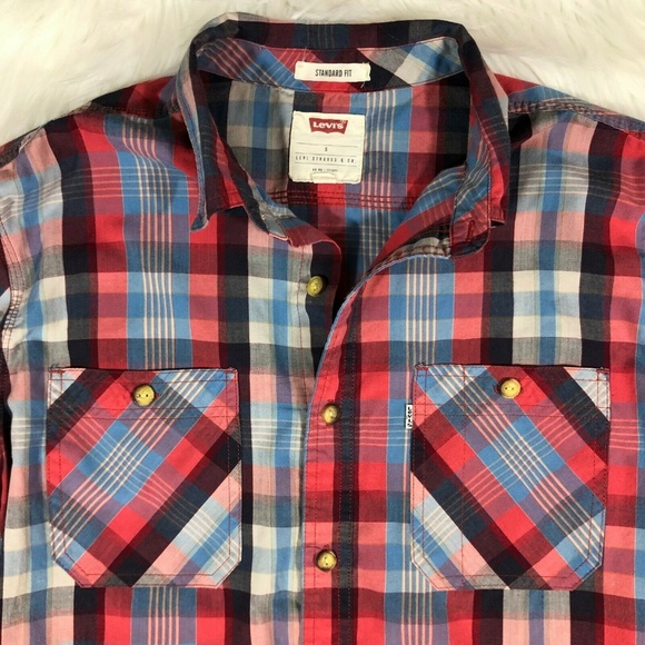 Levi's Standard Fit Plaid Button Front Shirt - Picture 2 of 8